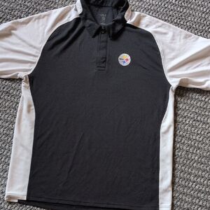 Reebok Black and White Pittsburgh Steelers Men's Polo